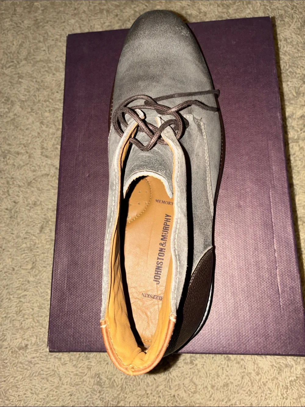 Johnston & Murphy Men's Copeland Gray WR Oiled Suede Chukka Boots- Size 13